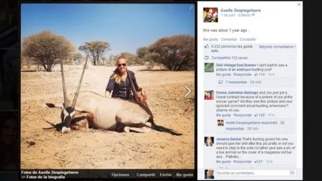 La hincha de bélgica que perdió un contrato como modelo por cazar una especie en extinción.