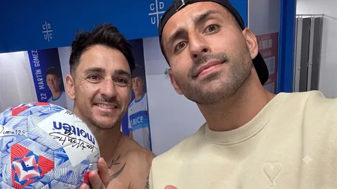 Fernando Zampedri y Guillermo Maripán compartieron tras la goleada de Universidad Católica.