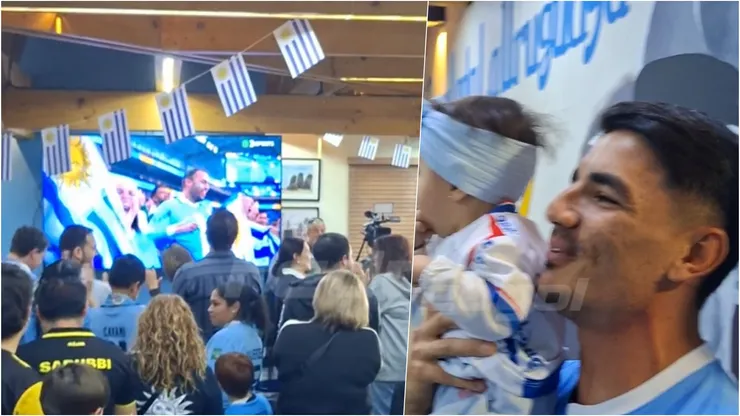 Diego Coelho junto a su familia alentó a Uruguay.