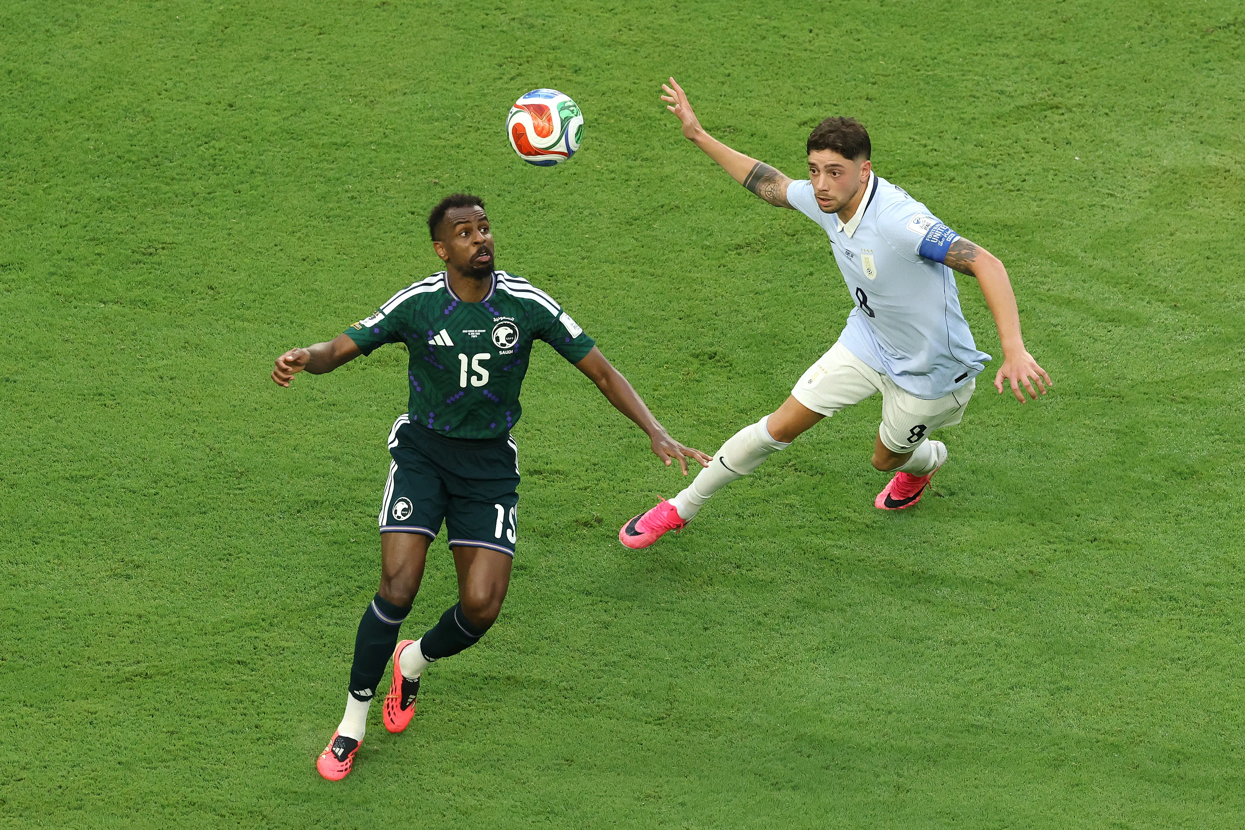 Arabia Saudita sorprendió a Uruguay en el estreno del Mundial 2026. (Photo by Molly Darlington/Getty Images)