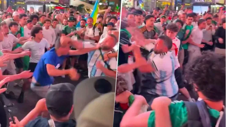 Hinchas argentinos protagonizaron violenta pelea en Times Square