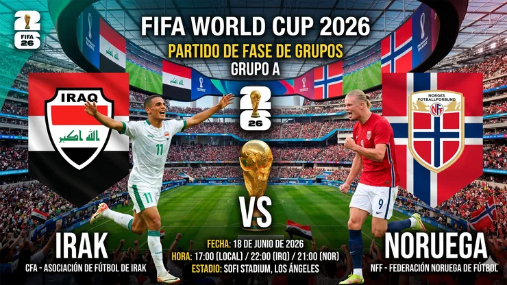 Noruega debuta contra Irak en la Copa del Mundo 2026.