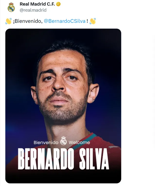 Bernardo Silva, refuerzo oficial del Real Madrid.