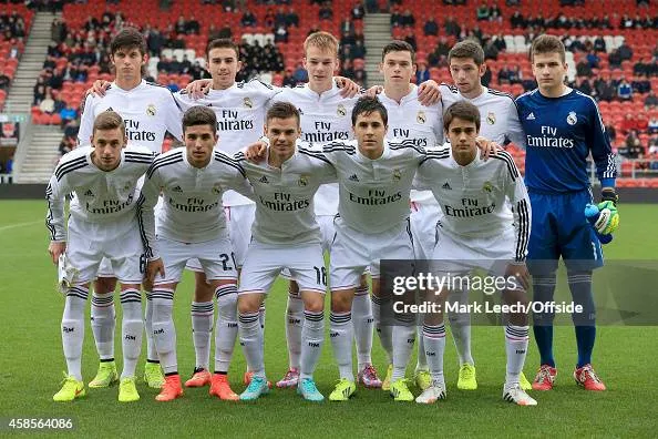 El equipo titular del Real Madrid vs Liverpool en la Youth League: Kuscevic y Lienhart fueron los centrales. (.Simon Stacpoole/Mark Leech Sports Photography/Getty Images)