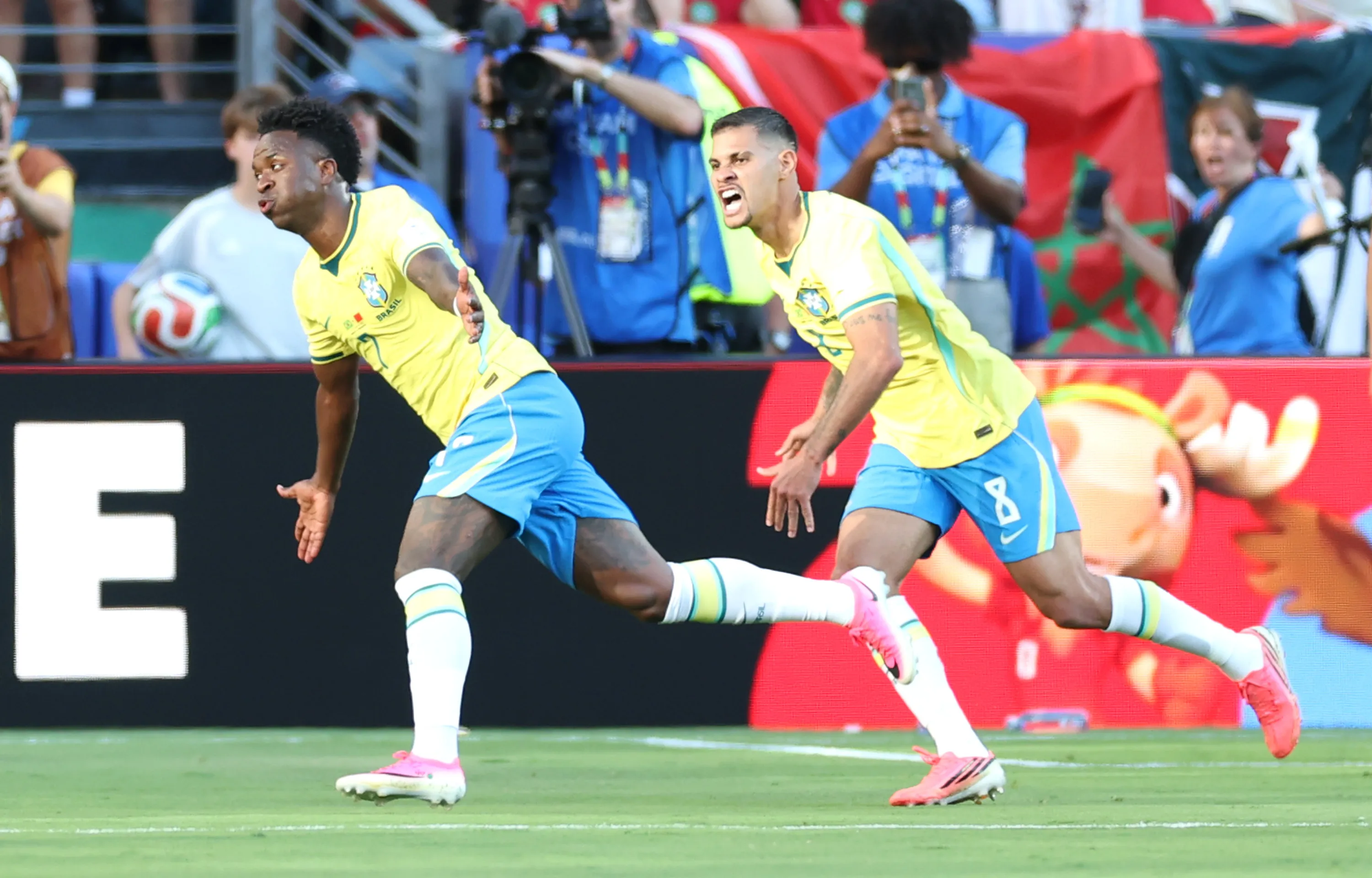 Vini se echó el equipo al hombro y logró darle vida a Brasil en un difícil duelo ante Marruecos | Getty Images