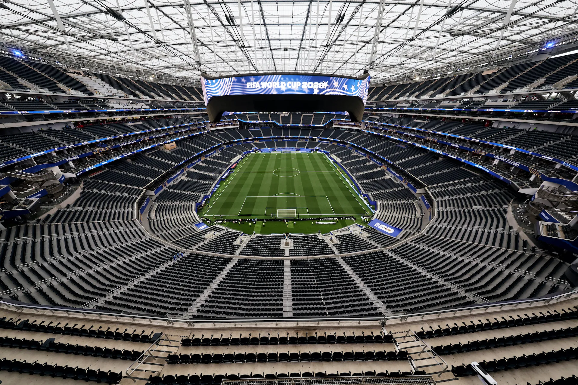 INGLEWOOD, CALIFORNIA - JUNE 18: General view inside Los Angeles Stadium before the FIFA World Cup 2026 Group B match between Switzerland and Bosnia and Herzegovina on June 18, 2026 in Inglewood, California. (Photo by Richard Heathcote/Getty Images)