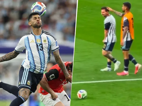 No se vio en TV: Le pegó pelotazo a Lionel Messi y pidió cambio por lesión