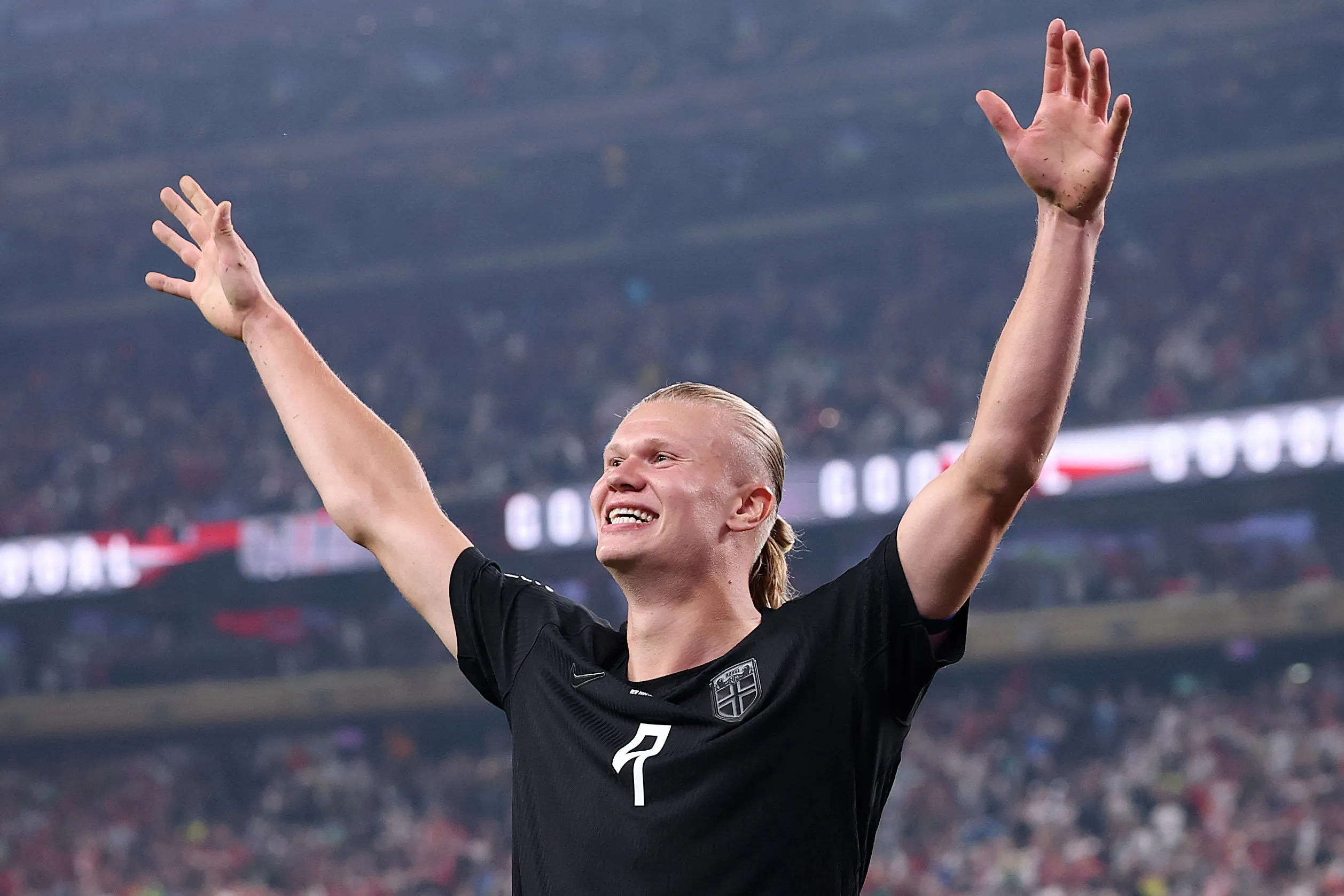La alegría de un jugador que se lo merece. Erling Haaland ha comandado el buen presente de la Selección de Noruega y en tan solo dos partidos ya acumula cuatro goles en el Mundial 2026 | Getty Images