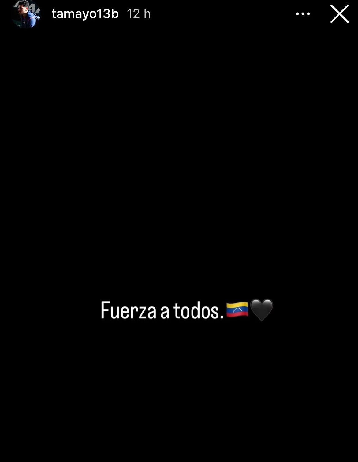 El mensaje que publicó Tamayo una vez que se terminó el partido de la U. Foto: Instagram.