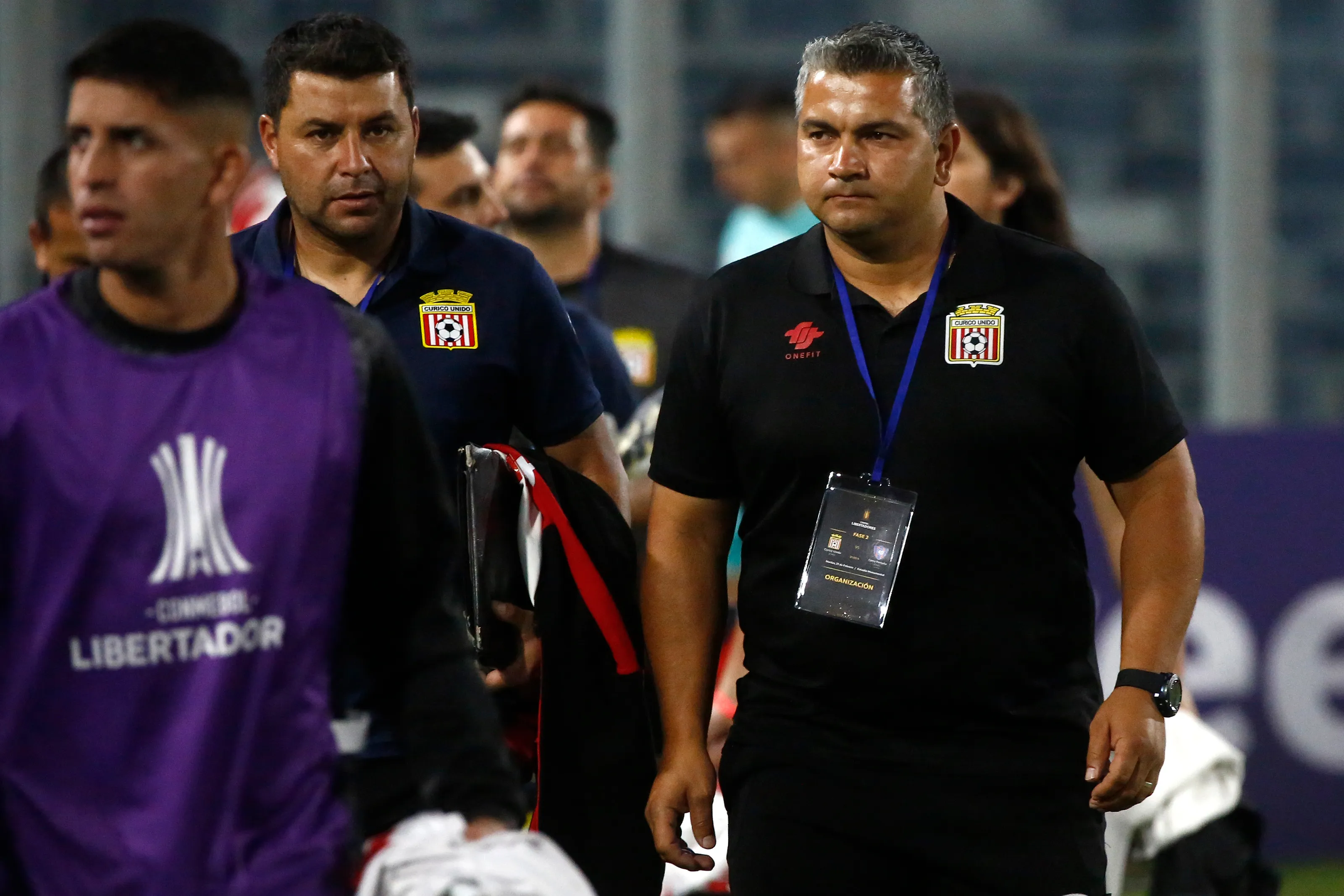 Damián Muñoz dirigiendo a Curicó Unido en Copa Libertadores. Imagen: Photosport