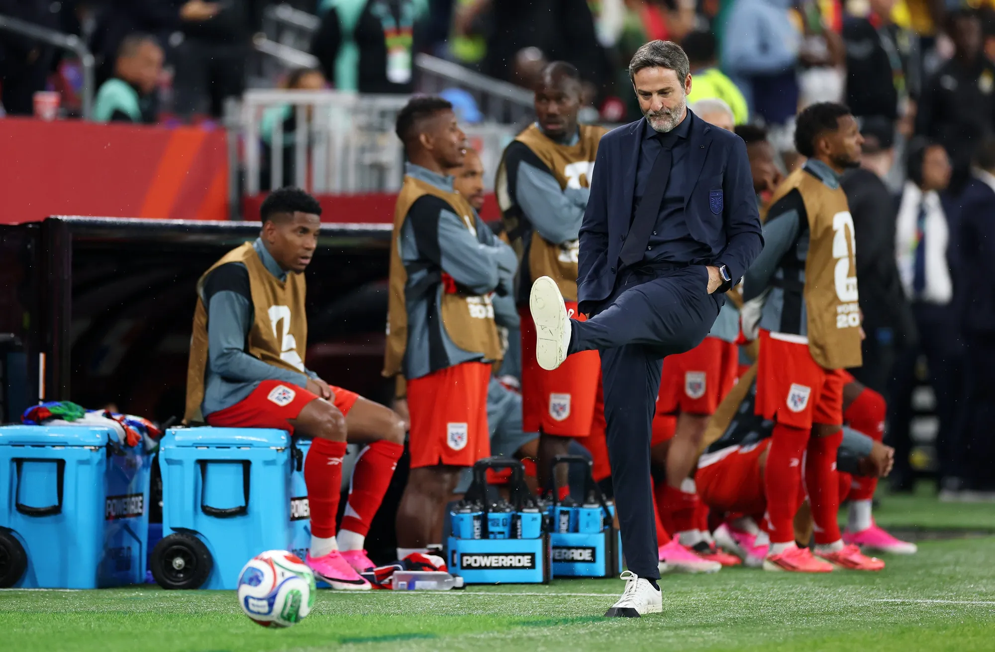 Thomas Christiansen en el partido que Panamá perdió ante Ghana. (Kevin C. Cox/Getty Images).