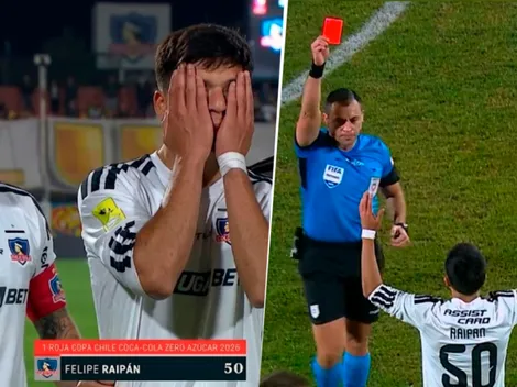 A los 3 minutos: La reacción de Ortiz a la expulsión de Raipán en Colo Colo