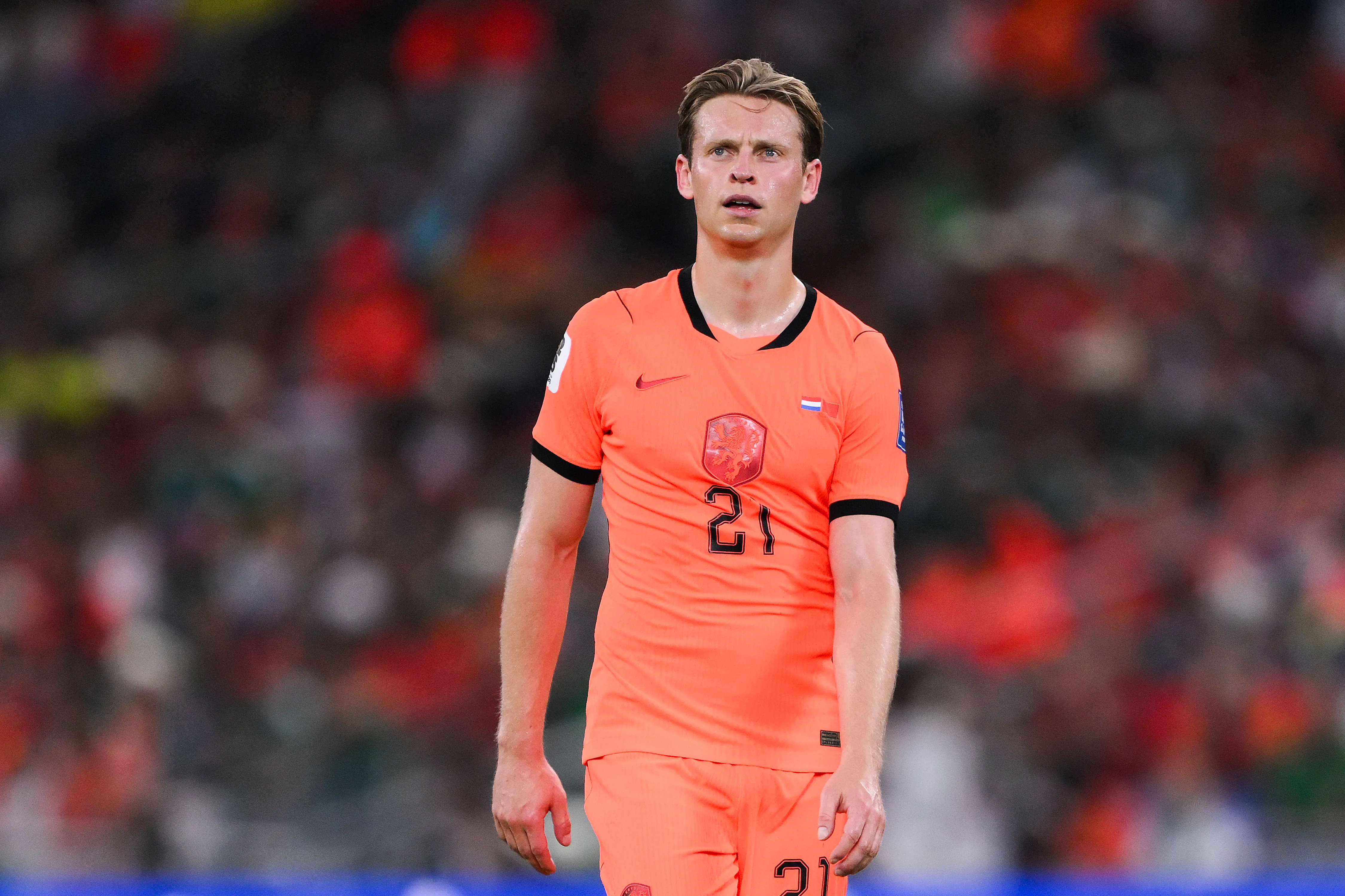 Frenkie de Jong fue reemplazado en los 110 minutos, segundo tiempo del alargue, por Marten de Roon. (David Ramos/Getty Images).