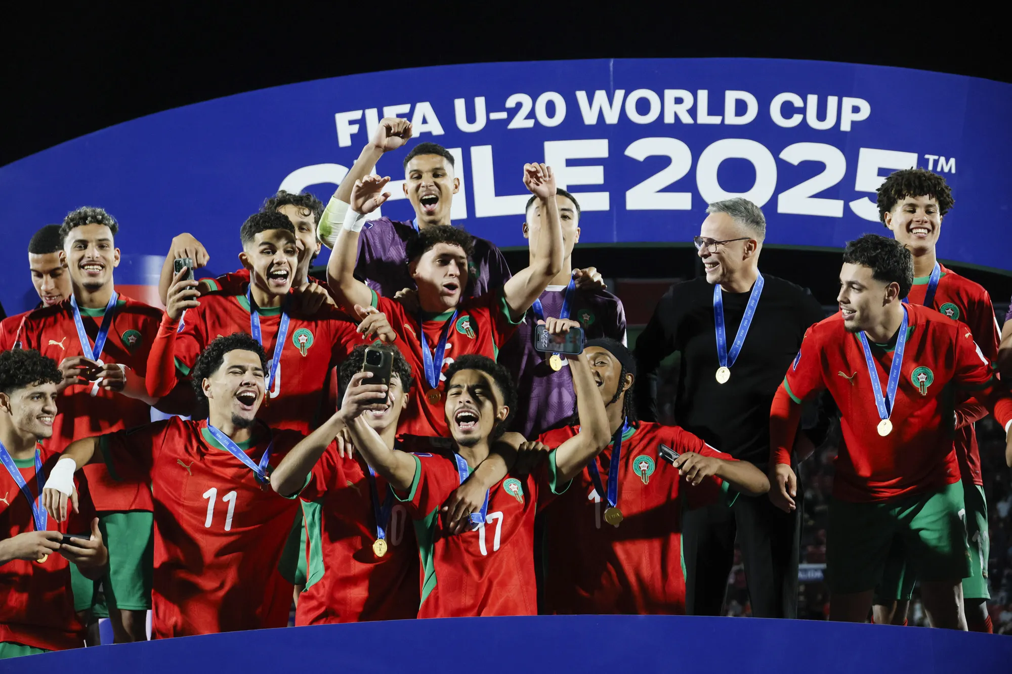 Mohamed Ouahbi y Marruecos campeón en la Copa del Mundo de Chile Sub 20. (Foto: Photosport)