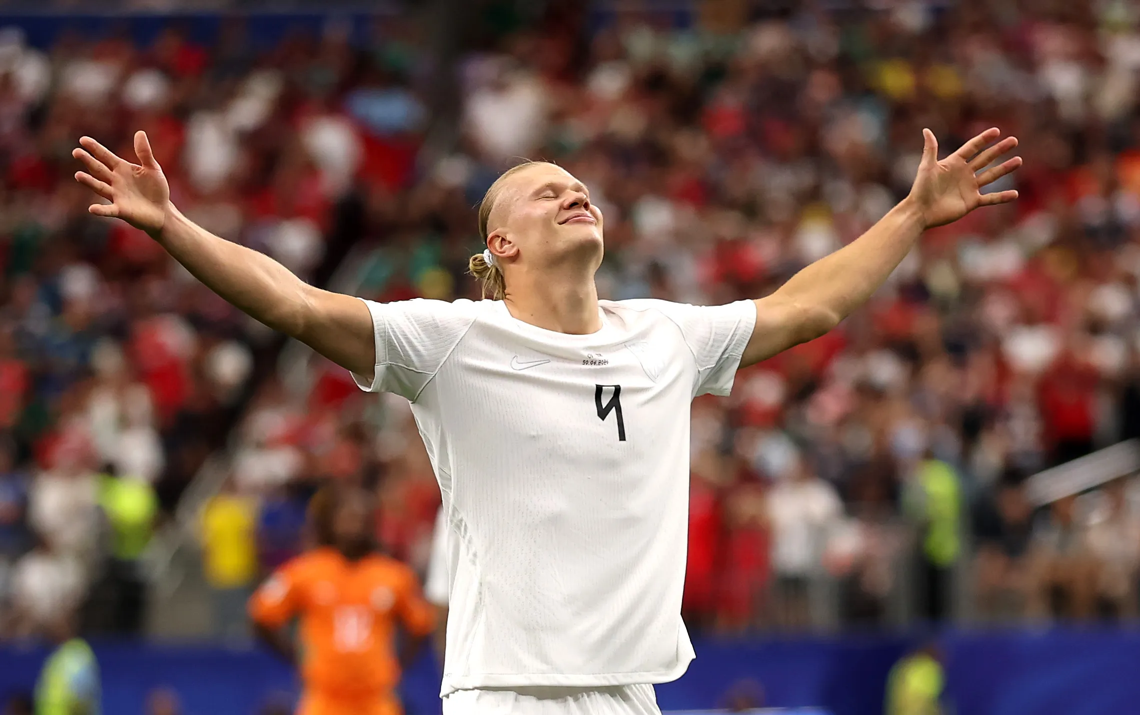 Así celebró Haaland el gol ante Costa de Marfil. (Lars Baron/Getty Images)