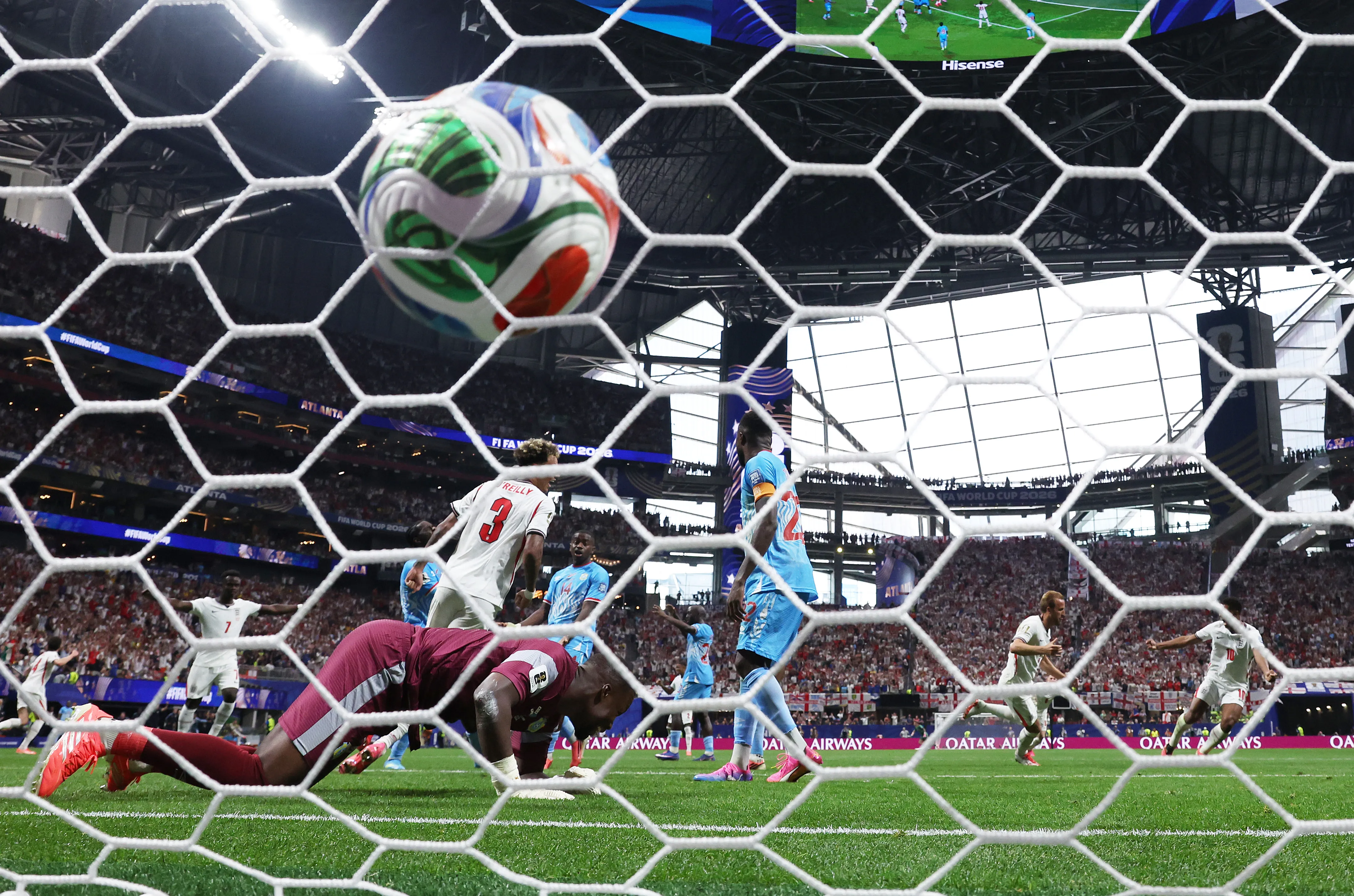El primero de los goles de Kane al Congo. (Megan Briggs/Getty Images).