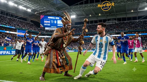 Lionel Messi quiere espantar al brujo ghanés.