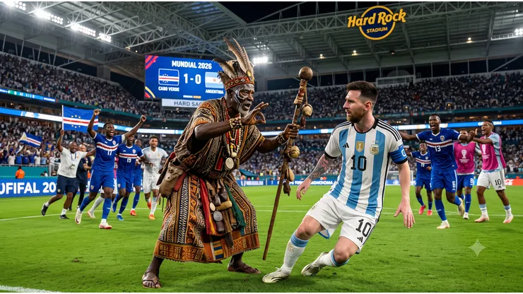 Lionel Messi quiere espantar al brujo ghanés.