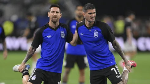 Messi junto a Rodrigo De Paul en el Mundial