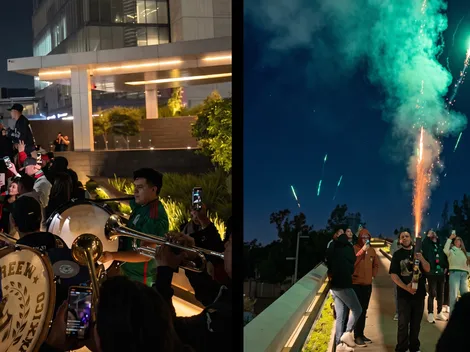 Hinchas mexicanos desatan un carnaval en el hotel de Inglaterra