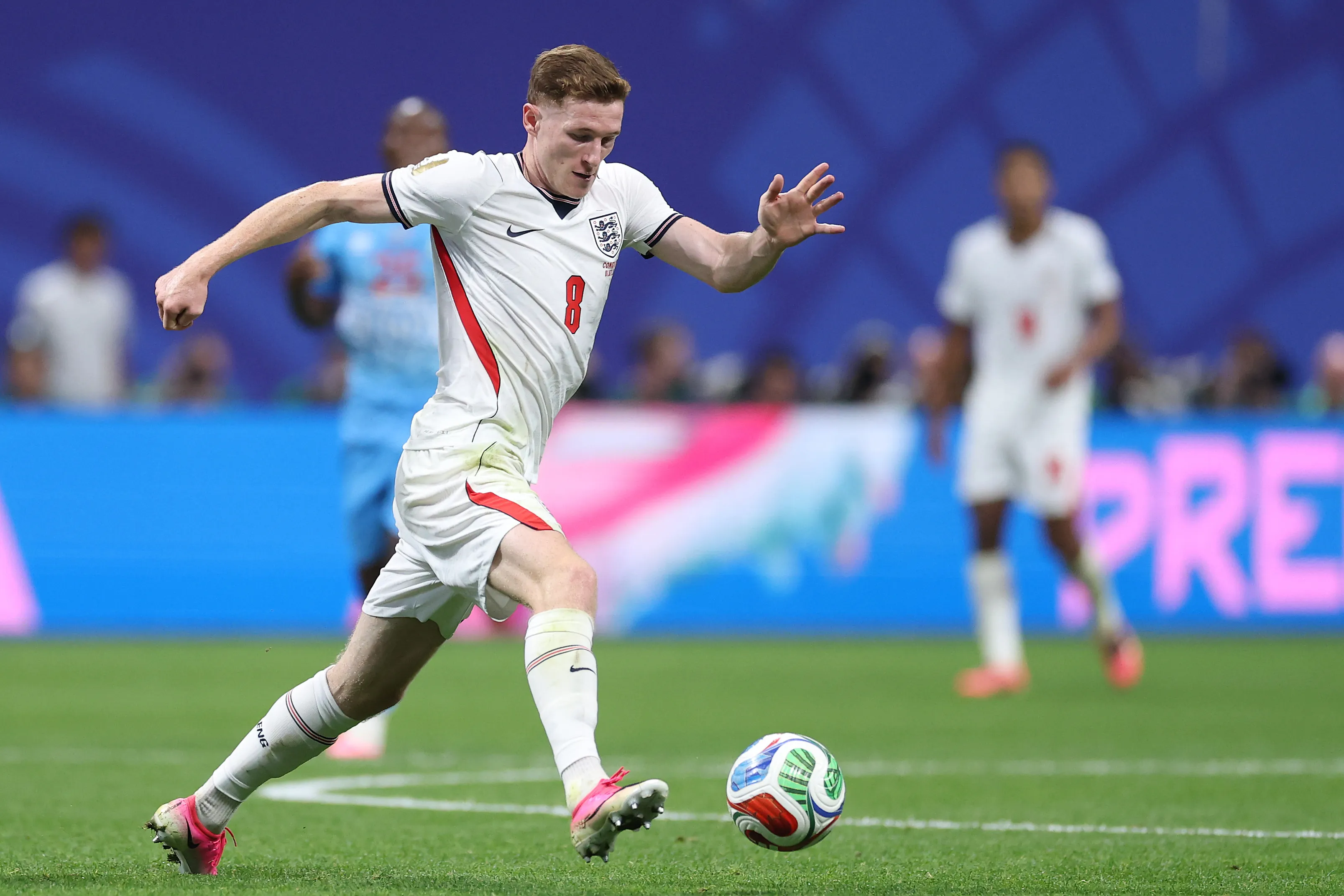 Elliot Anderson en acción frente a RD Congo. (Darrian Traynor/Getty Images).