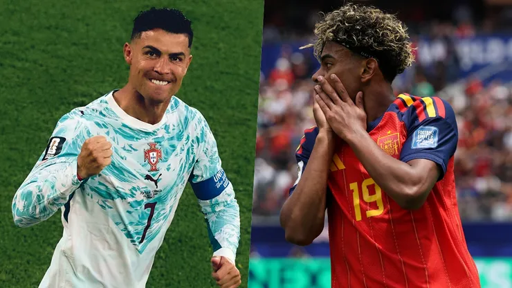 Cristiano Ronaldo se enfrenta a Lamine Yamal.