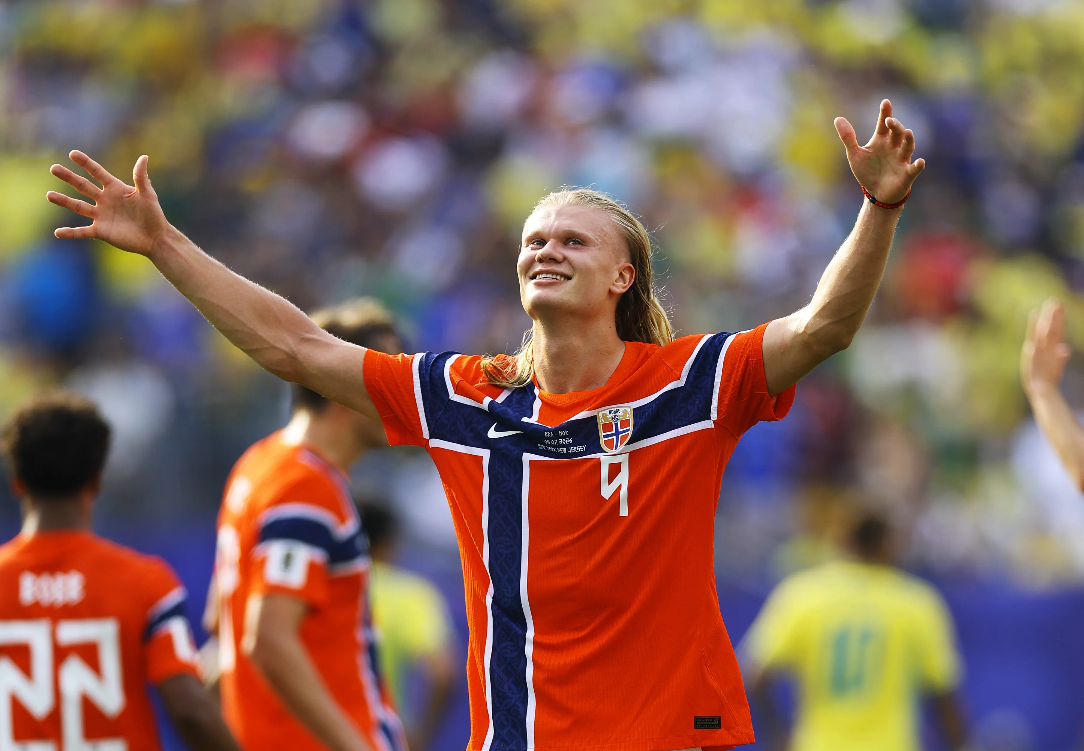 Erling Haaland lideró el triunfo de Noruega ante Brasil en el Mundial 2026 y Gonzalo Jara aprovechó para dar la receta para detenerlo. Foto: Getty Images.