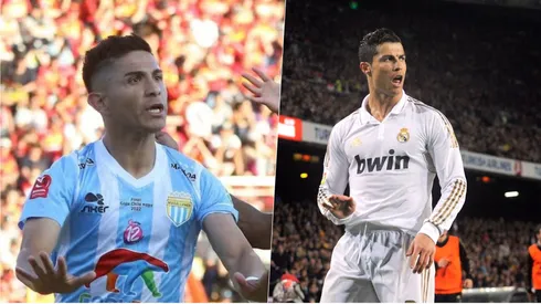 Felipe Flores festejando a lo Cristiano Ronaldo