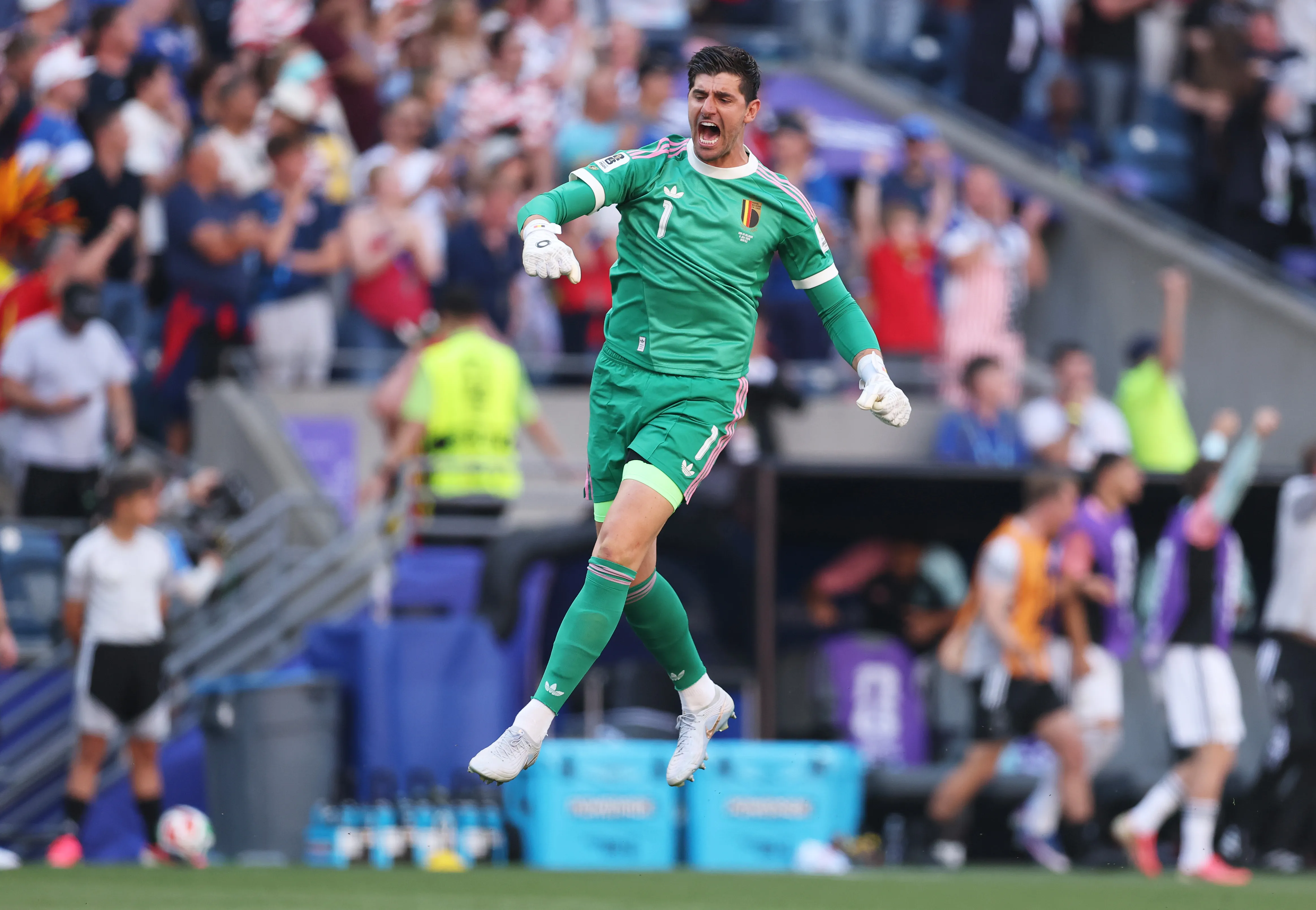 Courtois celebró a su manera el triunfo ante Estados Unidos | Getty Images