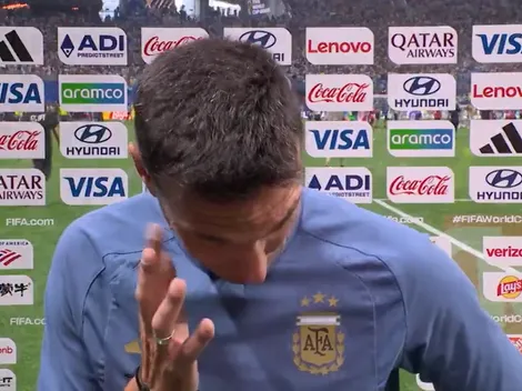 Scaloni rompe en llanto y se va: entrevista de nueve segundos