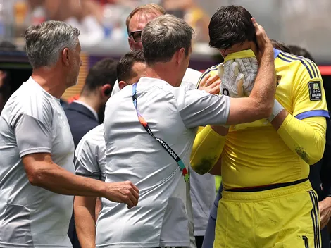 El triste llanto de Courtois al salir en el duelo de Bélgica vs España
