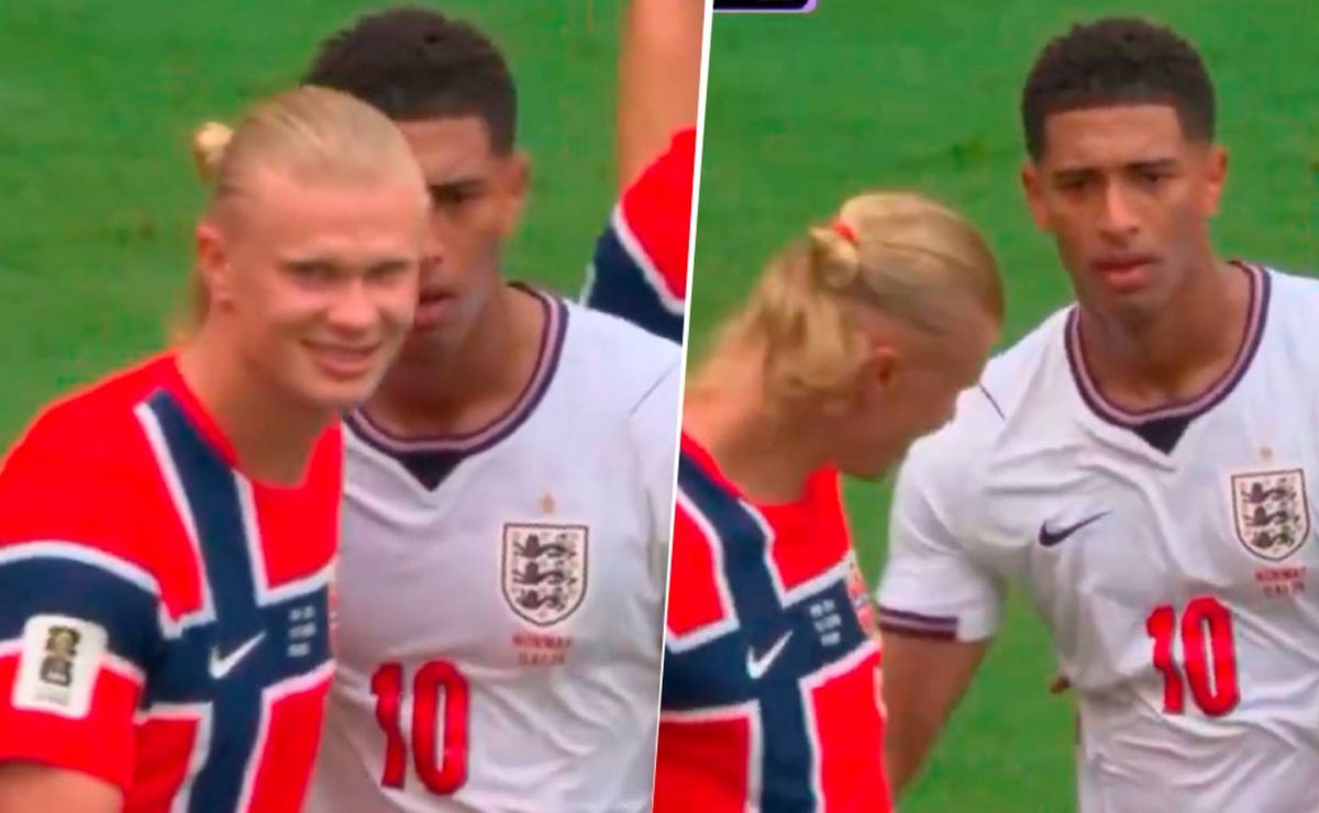 ¿El “dedo” de Jara en el Mundial? El curioso gesto de Jude Bellingham sobre Erling Haaland