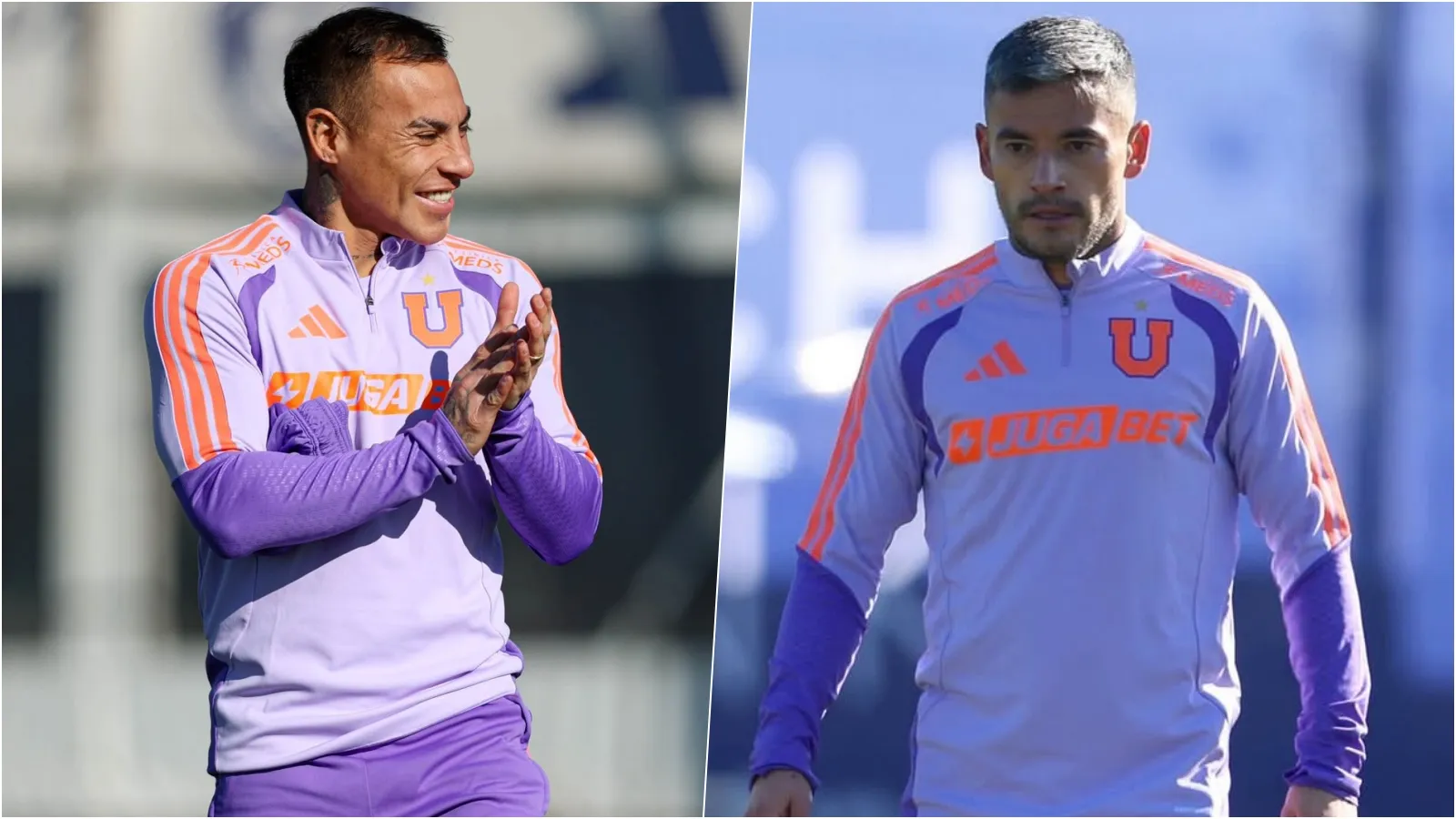 Eduardo Vargas y Charles Aránguiz entrenan a la par en la U. Foto: U de Chile.