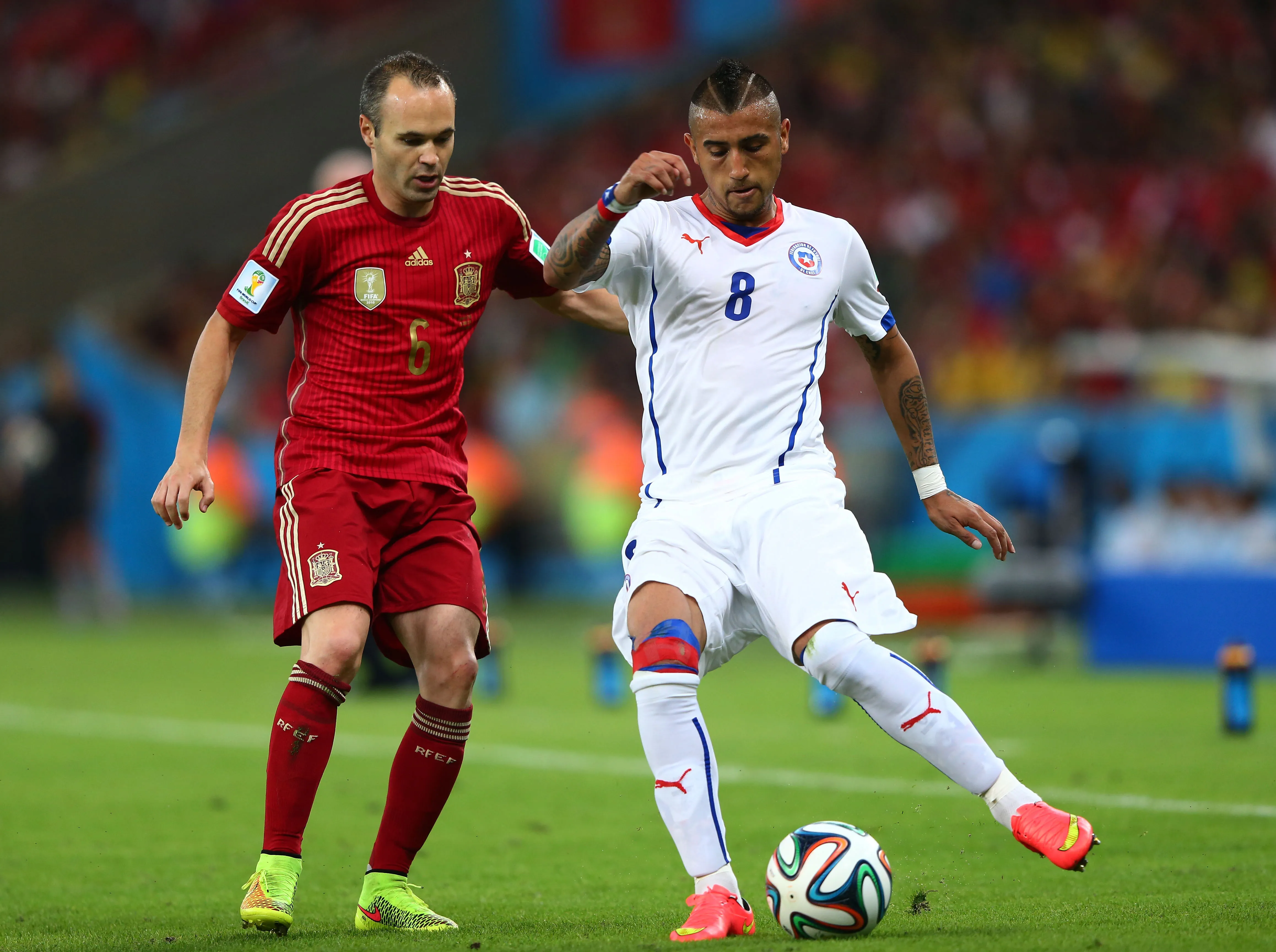 Después de eliminarlos en 2014, Arturo Vidal apuesta por España como campeón del Mundial 2026. Foto: Getty Images.
