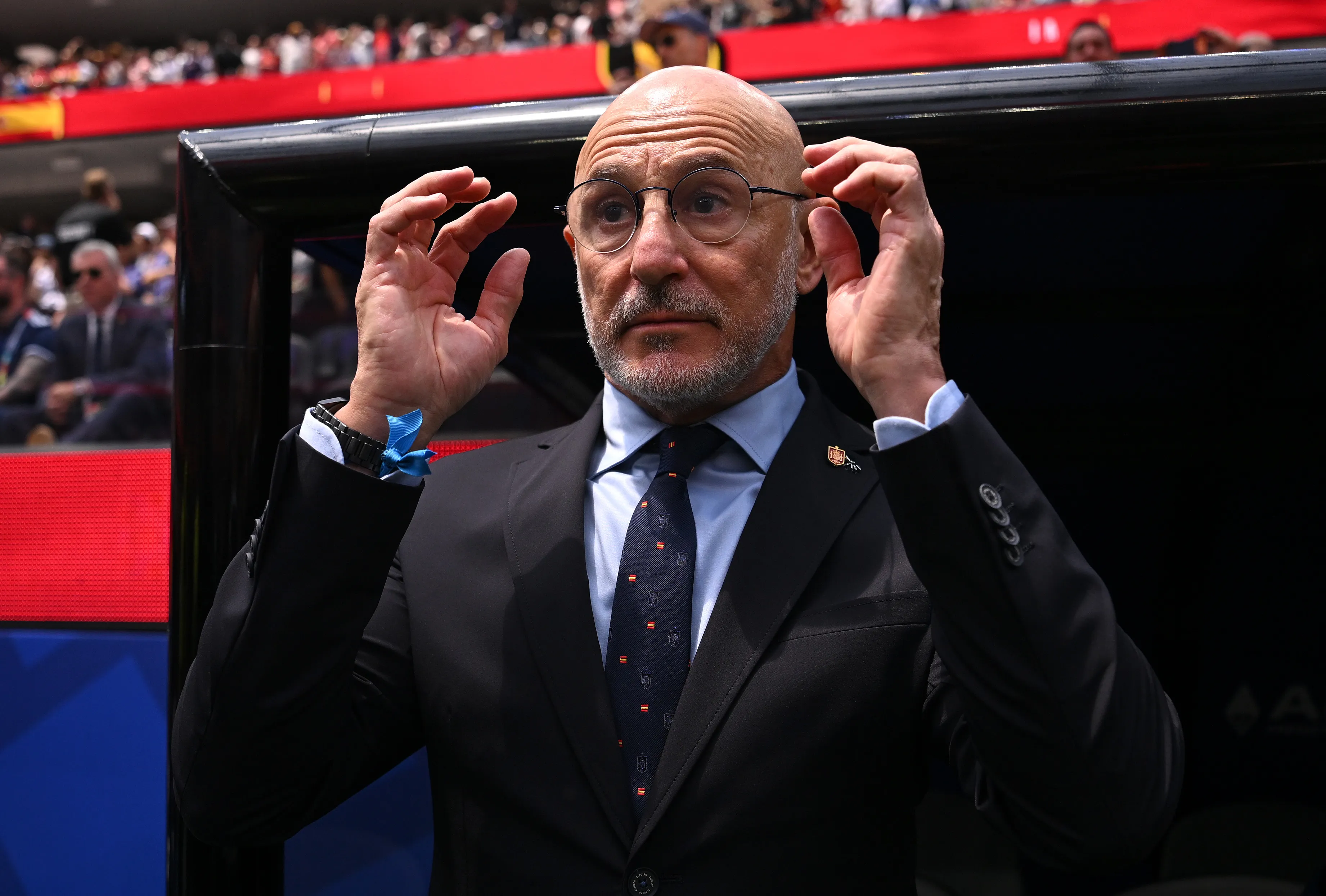 Luis de la Fuente en el Mundial 2026 con España. Su equipo está en la final. (David Ramos/Getty Images).