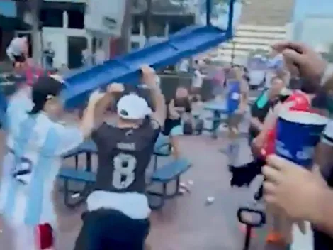 Histórico banderazo de Argentina termina en pelea de barrabravas