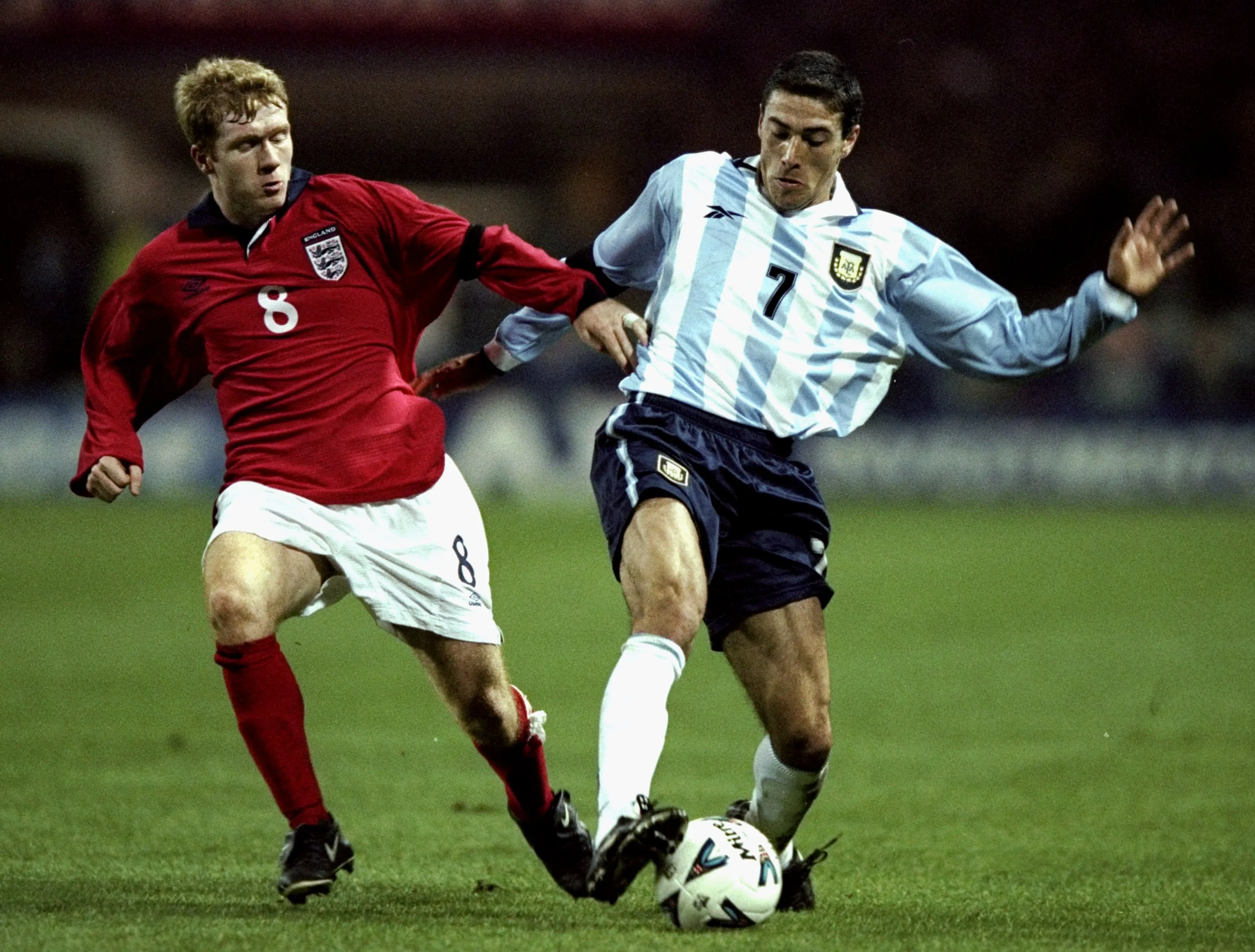 Paul Scholes enfrentó en varias oportunidades a Argentina con la selección de Inglaterra. | Foto: Getty Images.