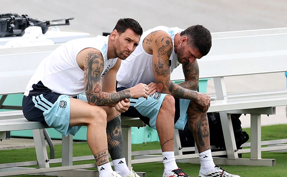 La reacción de Rodrigo De Paul tras quedar fuera de la semifinal entre Argentina vs Inglaterra