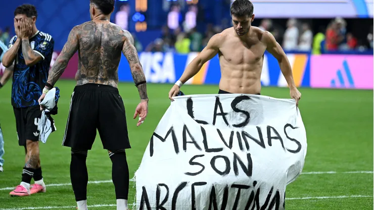 La bandera de los jugadores de Argentina