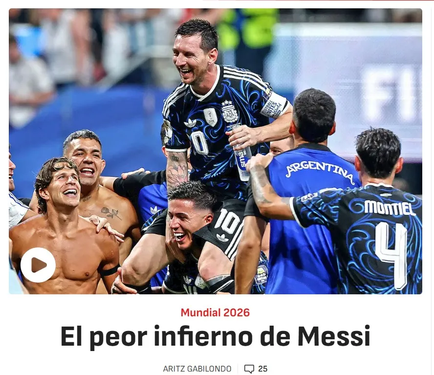 La portada que le dedican a Messi en España
