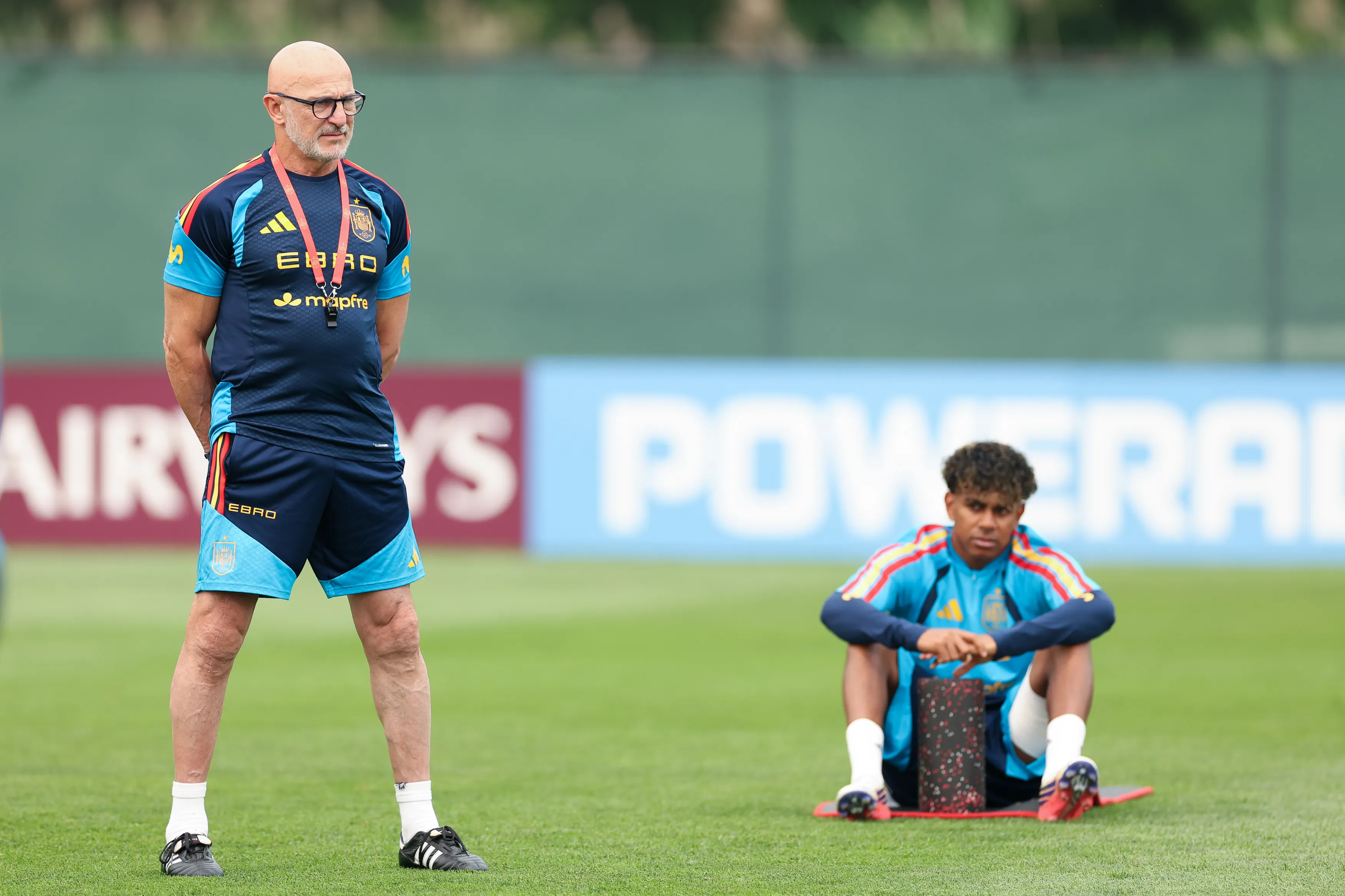 De la Fuente en la última sesión de entrenamiento de España