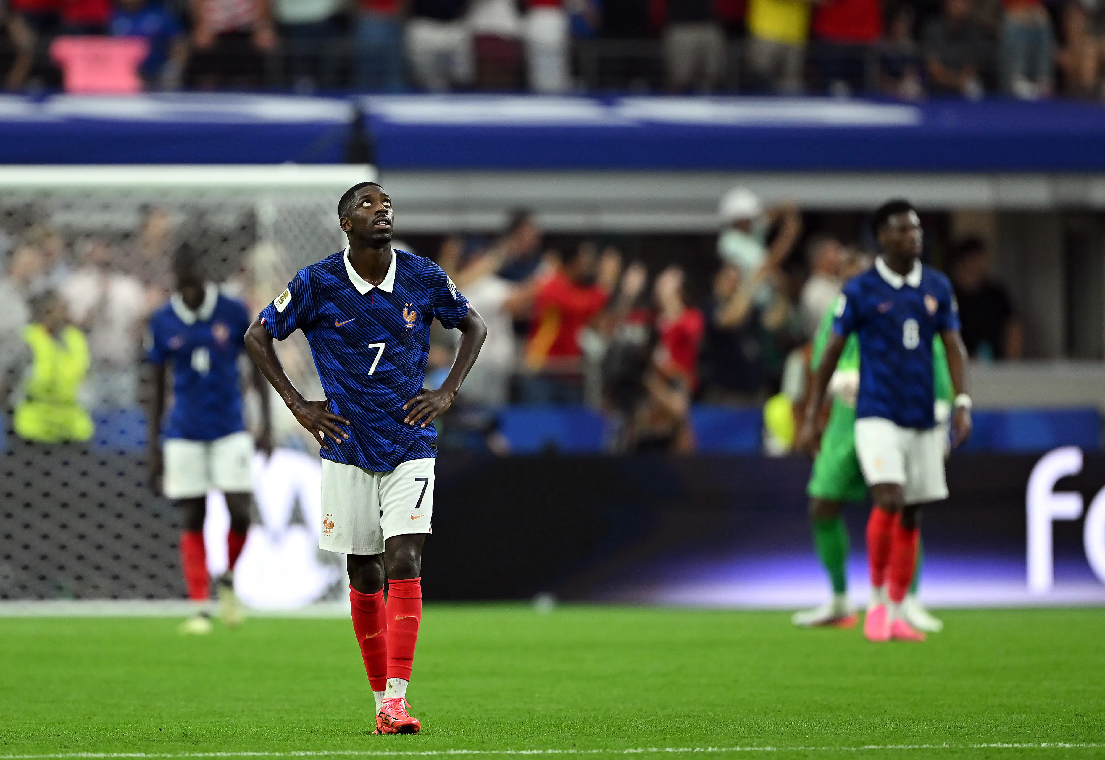 Ousmane Dembélé sabe que Francia no tuvo cómo vencer a España. (Shaun Botterill/Getty Images).