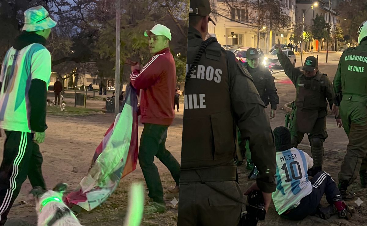 Video: hincha de Argentina agrede a chileno tras la final del Mundial y provoca viral reacción policial