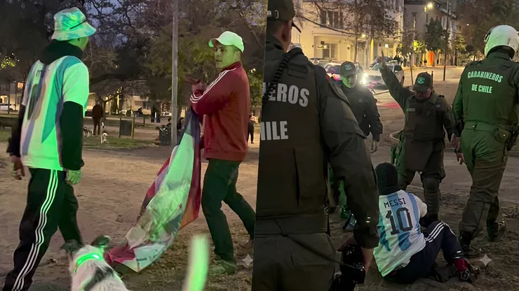 El tenso momento durante las manifestaciones en Providencia.