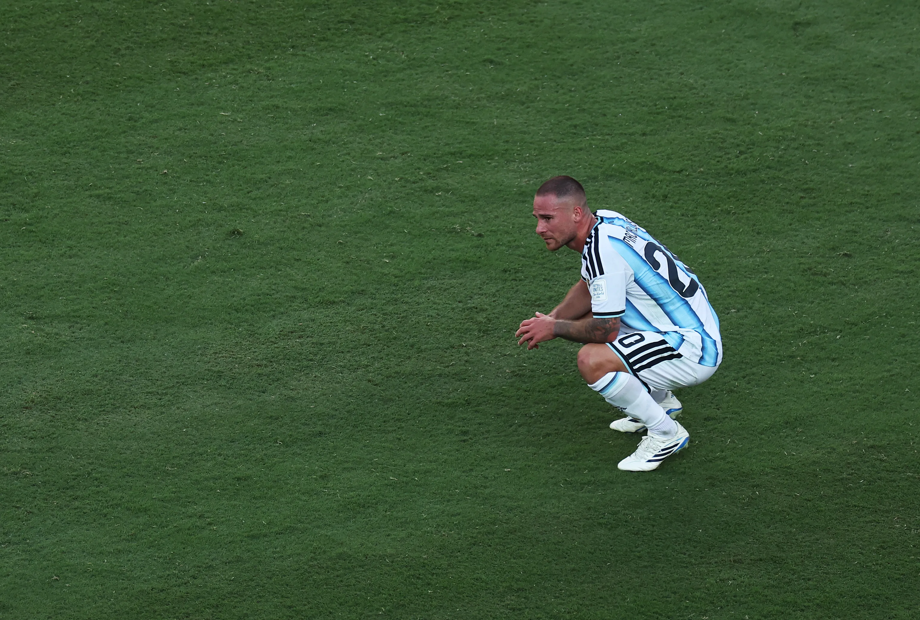 Alexis Mac Allister fue destacado en Argentina y terminó llorando. (Kevin C. Cox/Getty Images).