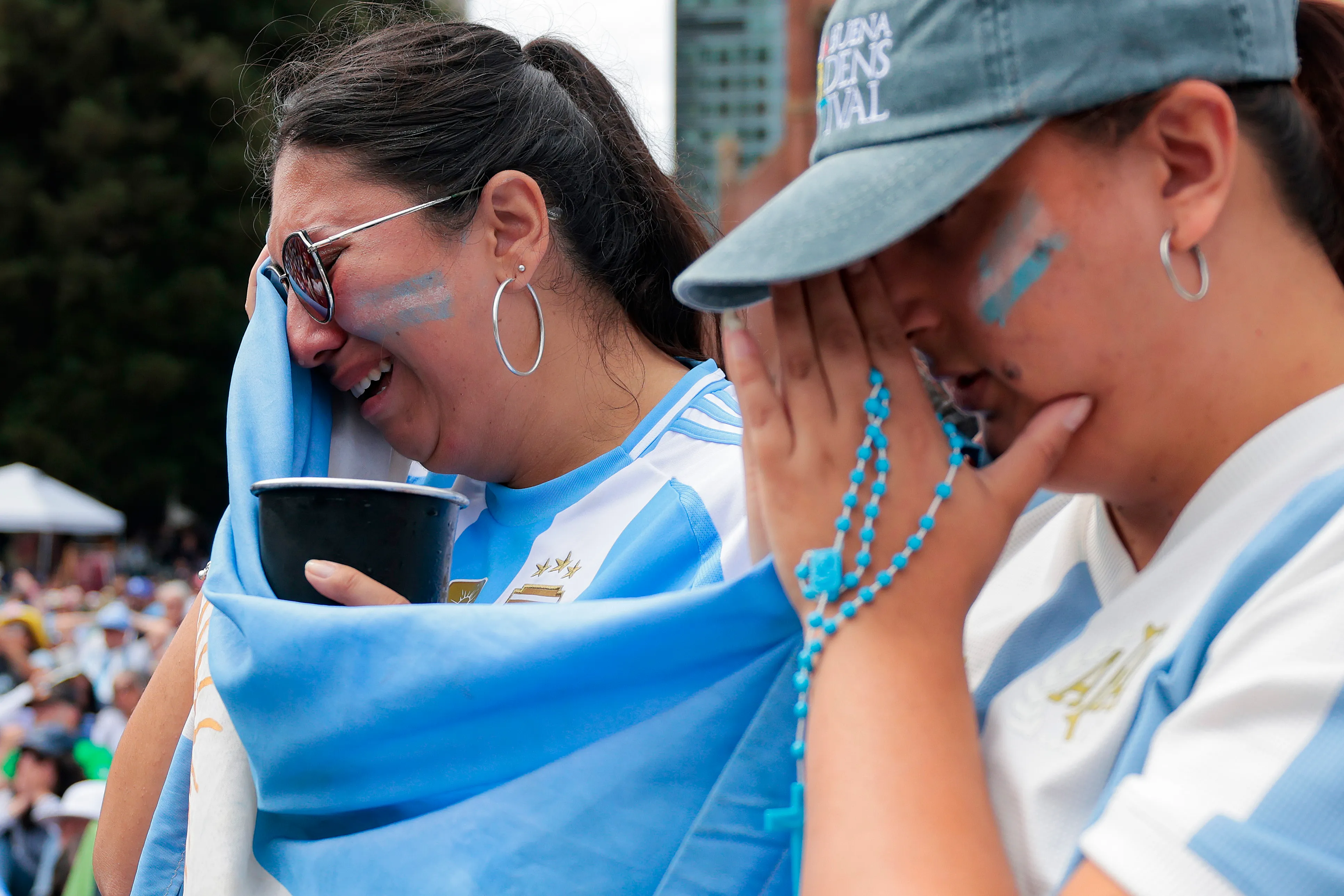Los hinchas de Argentina vivieron a concho la derrota también. (Heather Diehl/Getty Images).
