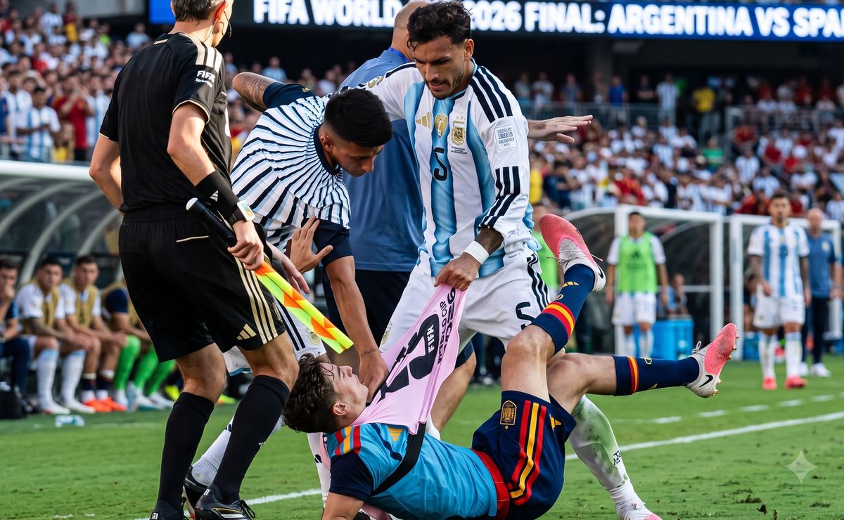 Desastroso año de Leandro Paredes: domado por Zampedri y expulsado tras la derrota de Argentina vs España en la final del Mundial 2026