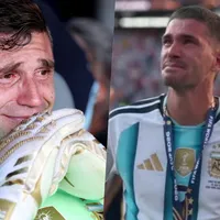 Video: Dibu Martínez y Rodrigo De Paul emulan las lágrimas de Messi