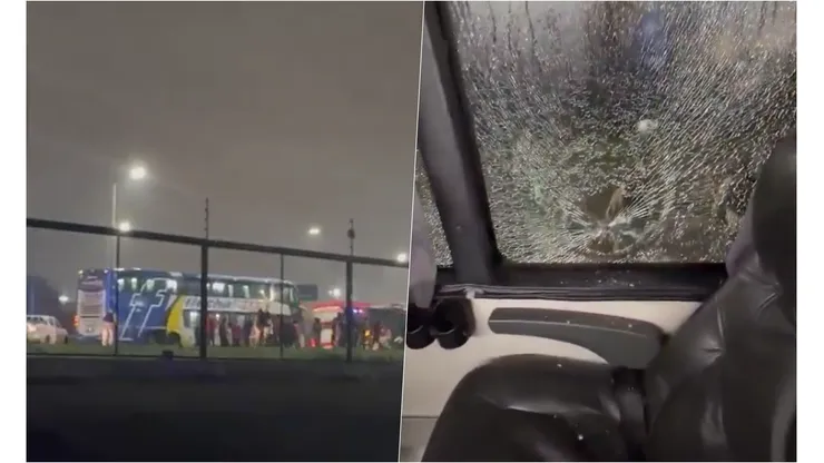 El bus baleado de la hinchada de Tigre.