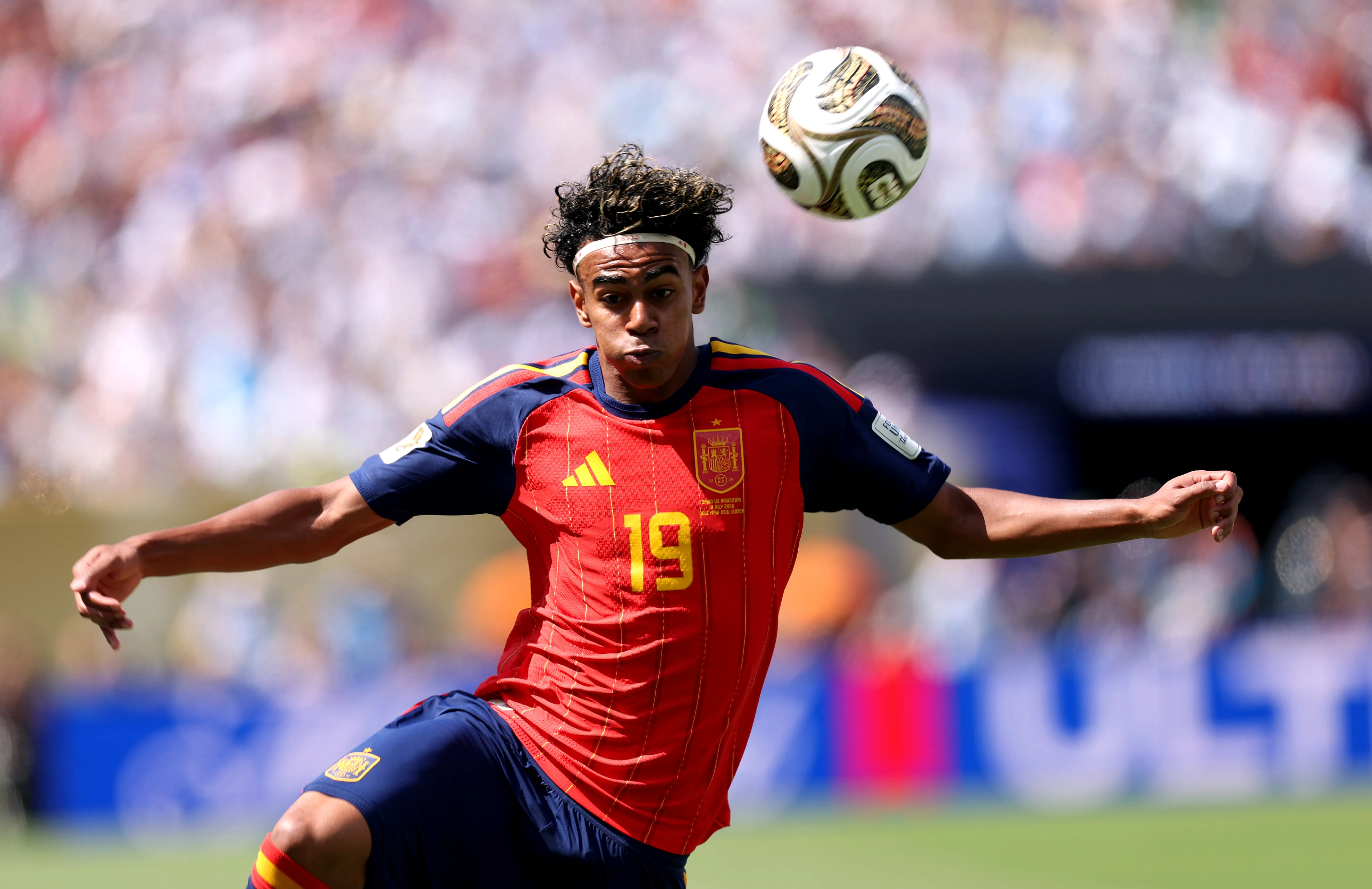 Lamine Yamal en este Mundial 2026 jugó los ocho partidos, en lo que anotó un gol y dio una asistencia en 615 minutos de acción. | Foto: Getty Images.